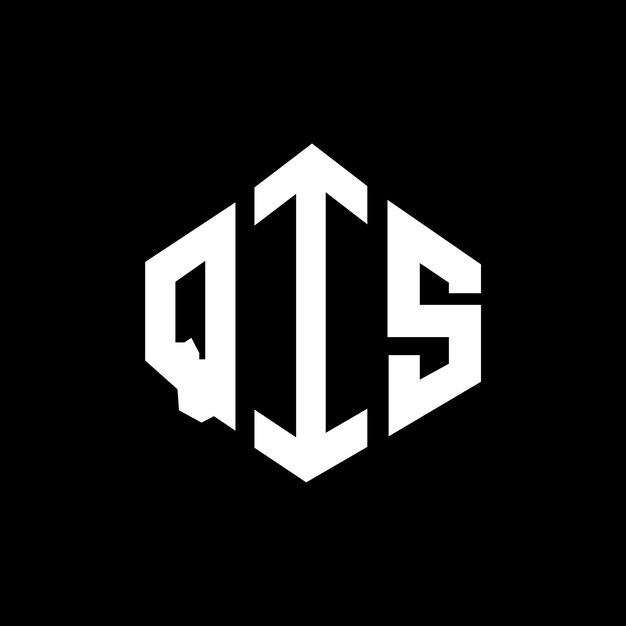 Diseño del logotipo de la carta QIS con forma de polígono QIS polígono y forma de cubo diseño del logotipo QIS hexágono modelo de logotipo vectorial colores blanco y negro QIS monograma negocio y logotipo de bienes raíces