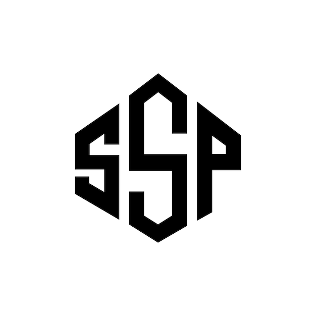 Diseño del logotipo de la carta SSP con forma de polígono SSP poligono y forma de cubo diseño del logotipo SSP hexágono modelo de logotipo vectorial colores blanco y negro SSP monograma negocio y logotipo de bienes raíces