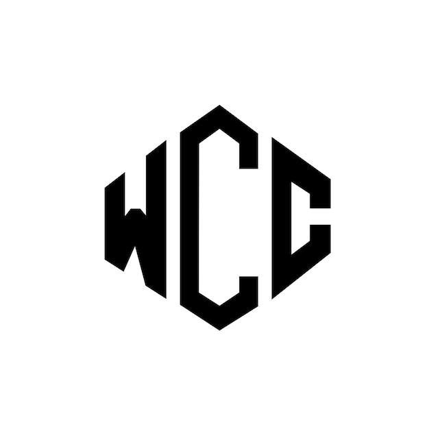 Diseño del logotipo de la carta WCC con forma de polígono WCC diseño del logotipo en forma de póligono y cubo WCC hexágono modelo de logotipo vectorial colores blanco y negro WCC monograma negocio y logotipo de bienes raíces