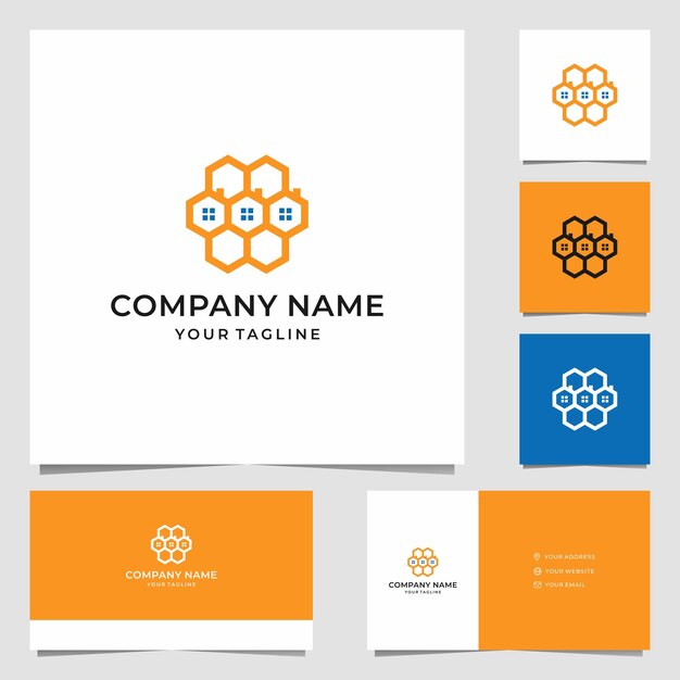 Diseño de logotipo de casa de abeja simple 2