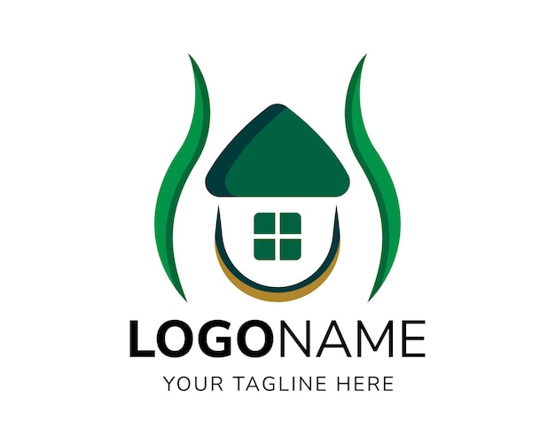 Diseño de logotipo de casa abstracta vectorial