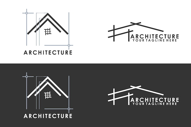 Diseño del logotipo de la casa de arquitectura y construcción con un concepto moderno