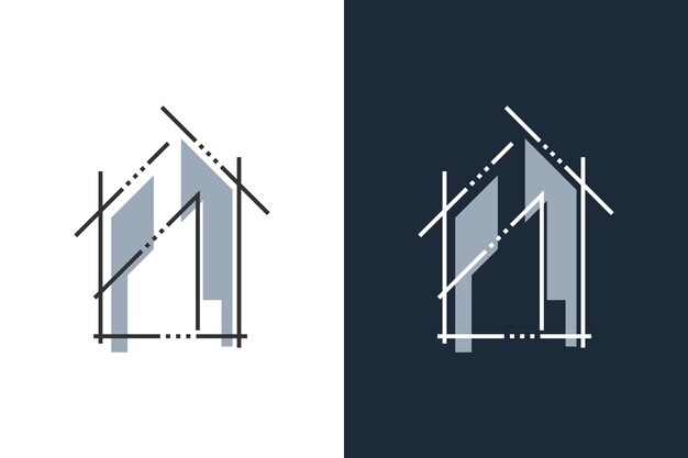 Diseño del logotipo de la casa de arquitectura y construcción con un concepto moderno