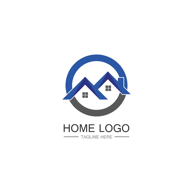 Diseño de logotipo de casa y casa