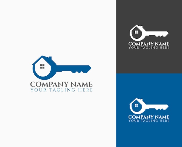 Diseño del logotipo de la casa clave de bienes raíces