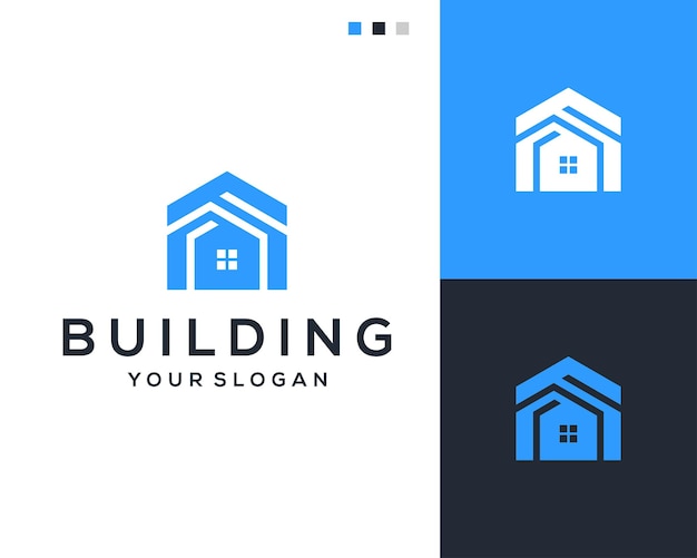 Diseño de logotipo de casa de construcción simple