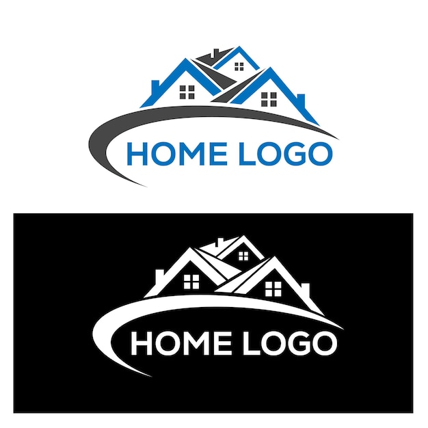 Diseño del logotipo de la casa doble y triple