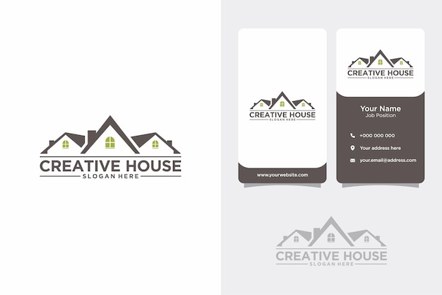 Diseño de logotipo de casa e inmobiliaria y tarjeta de visita