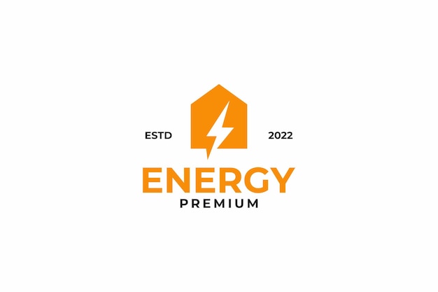 Diseño de logotipo de casa eléctrica o de energía.