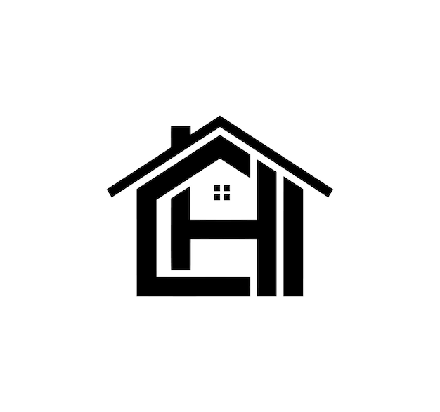 diseño del logotipo de una casa formada por las letras C y H
