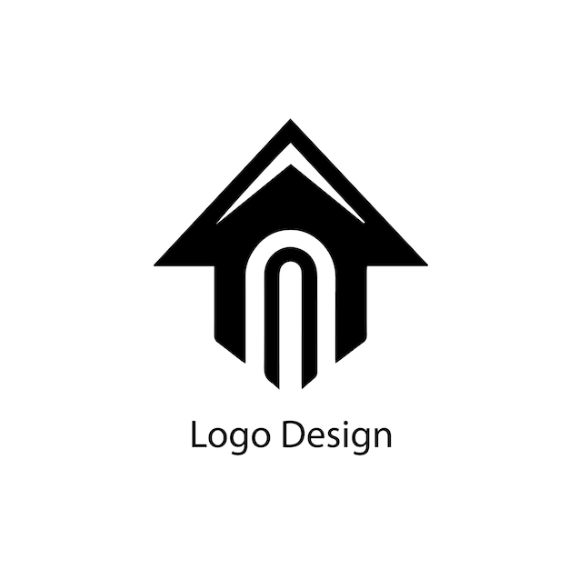 Vector diseño de logotipo de casa icono plano simple negro sobre fondo blanco
