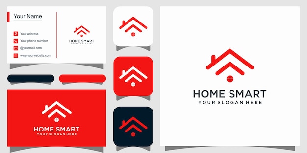 Diseño de logotipo de casa inteligente moderno simple premium