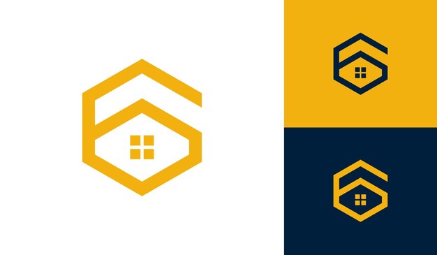 Diseño de logotipo de casa letra 6.