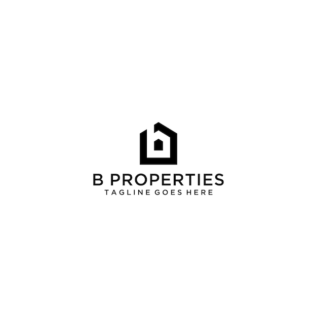 diseño del logotipo de la casa de la letra B logotipo de la letra B