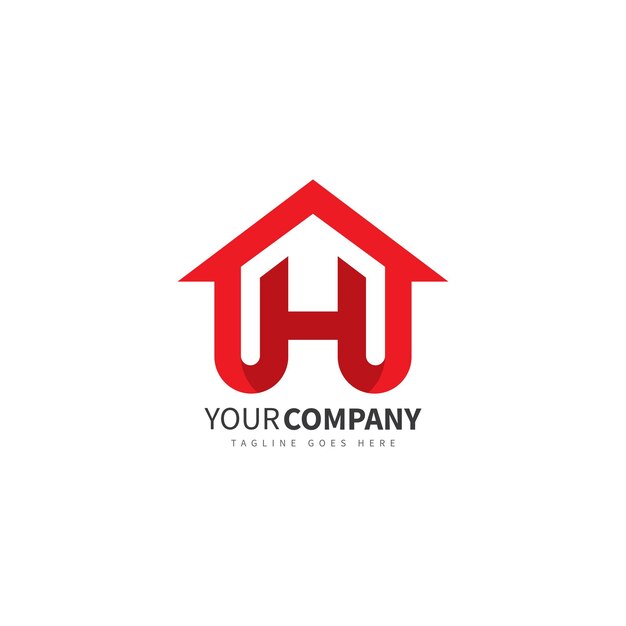 diseño del logotipo de la casa con la letra conceptual h