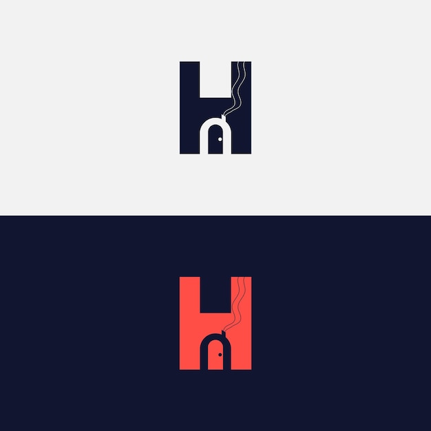 Diseño del logotipo de la casa la letra H y el logotipo de la combinación de la casa