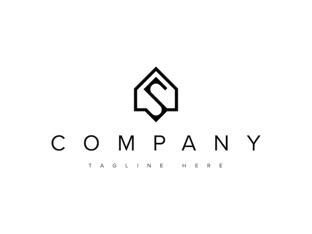 Diseño del logotipo de la casa de la letra S