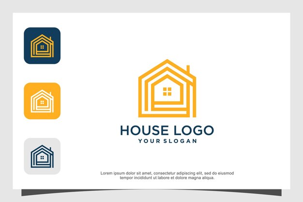 Diseño de logotipo de casa moderna concepto minimalista vector premium parte 3