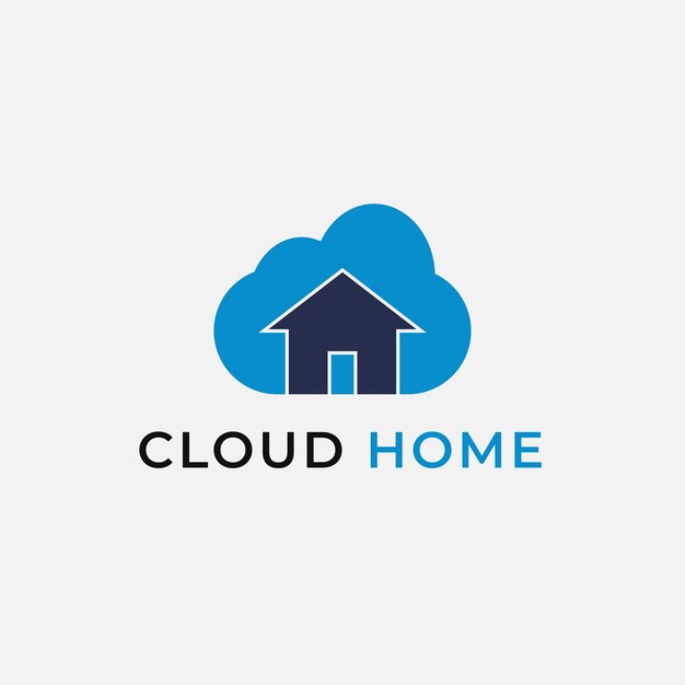 Vector diseño del logotipo de la casa en la nube