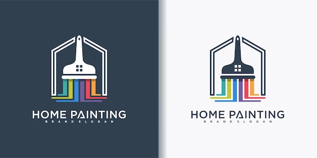 Diseño de logotipo de casa de pintura para negocios y construcción premium vector parte 2