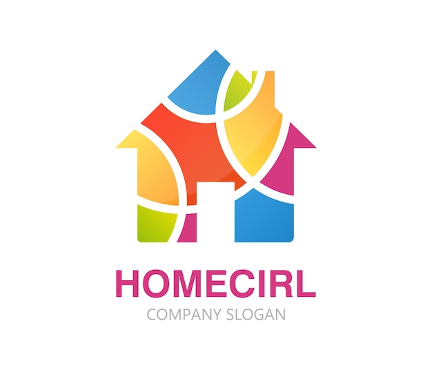 Vector diseño del logotipo de la casa símbolo o icono inmobiliario creativo