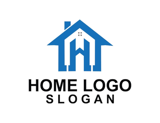 Diseño del logotipo de las casas con la letra h