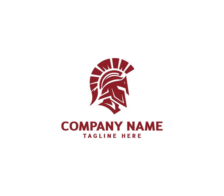 Diseño del logotipo del casco espartano vectorial plantilla del casco guerrero logotipo espartano creativo espartano minimalista