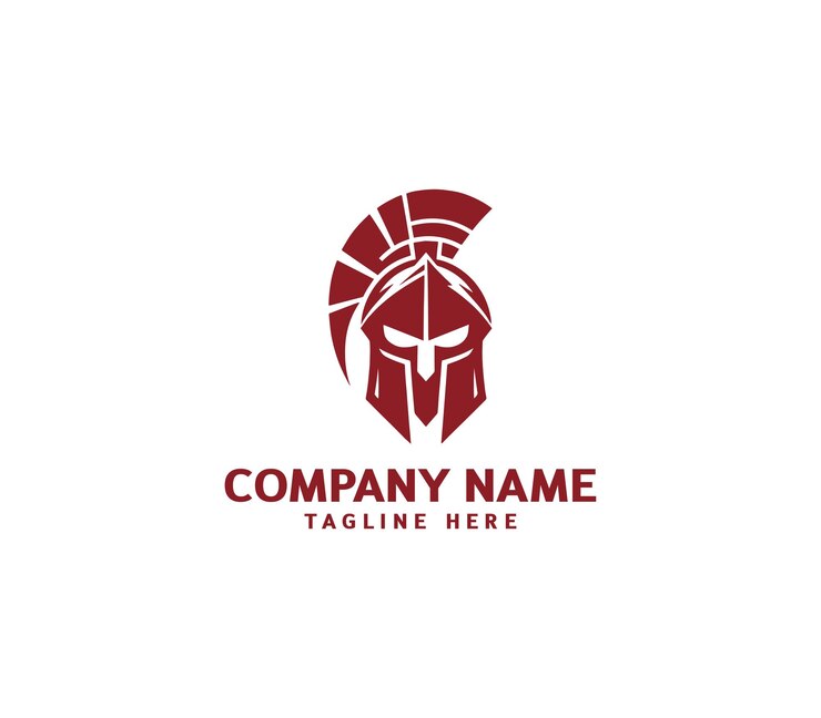 Diseño del logotipo del casco espartano vectorial plantilla del casco guerrero logotipo espartano creativo espartano minimalista
