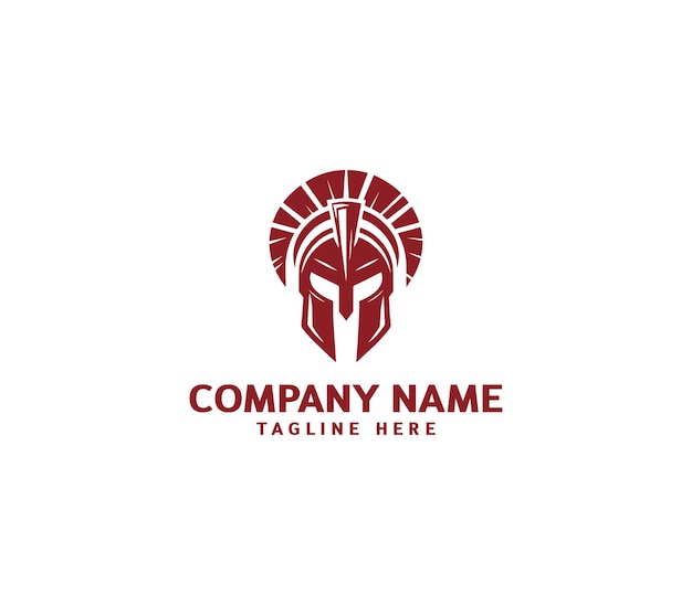 Diseño del logotipo del casco espartano vectorial plantilla del casco guerrero logotipo espartano creativo espartano minimalista