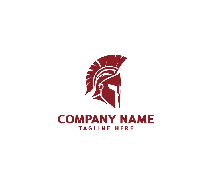 Diseño del logotipo del casco espartano vectorial plantilla del casco guerrero logotipo espartano creativo espartano minimalista