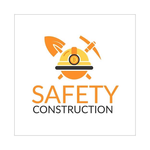 Diseño de logotipo de casco de seguridad de construcción