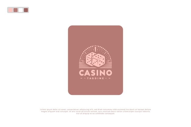 Diseño del logotipo del casino vector de estilo retro dibujado a mano