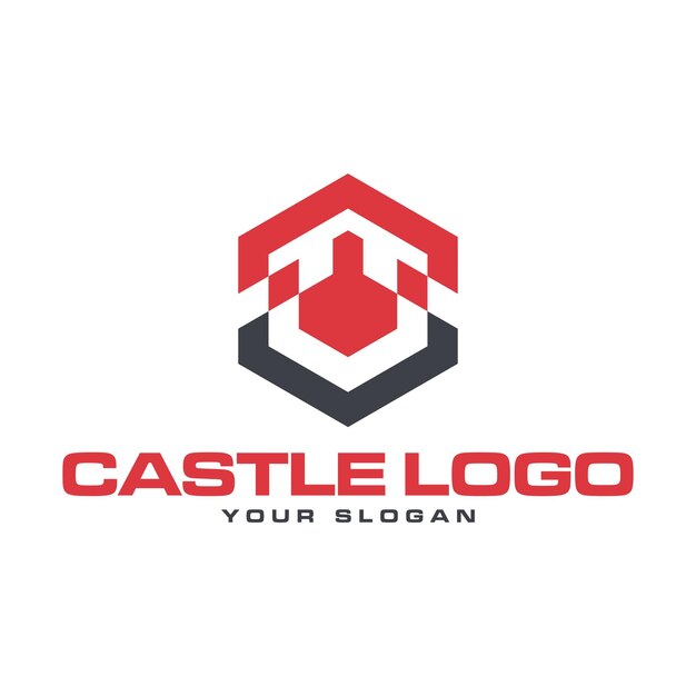 Vector diseño de logotipo de castillo moderno