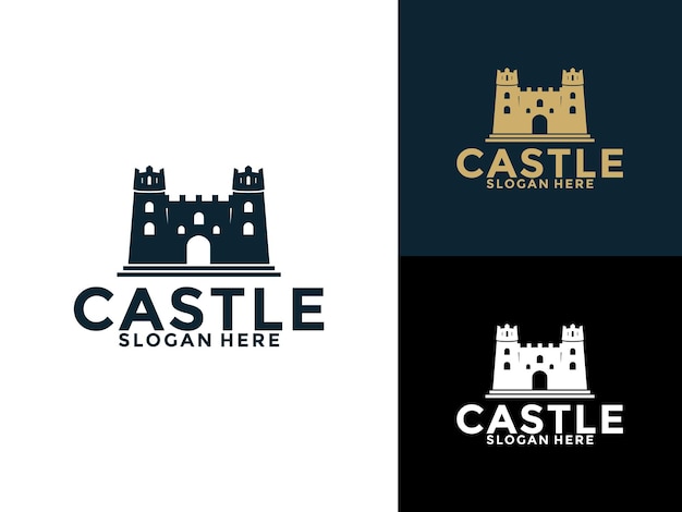 Diseño del logotipo del castillo Vector Creative Vintage Fortaleza o plantilla del logotipio del castillo
