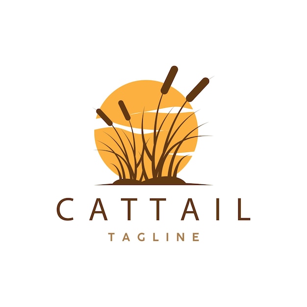 Diseño del logotipo de Cattail Vector plantilla de símbolo de ilustración simple