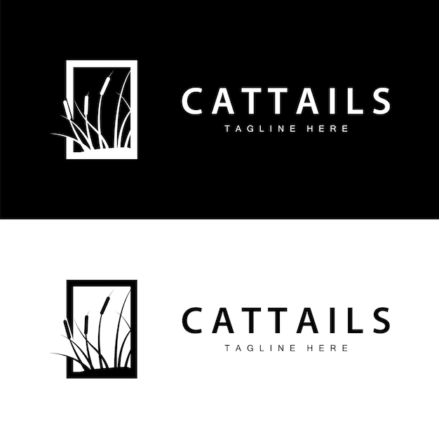 Diseño del logotipo de Cattail Vector plantilla de símbolo de ilustración simple