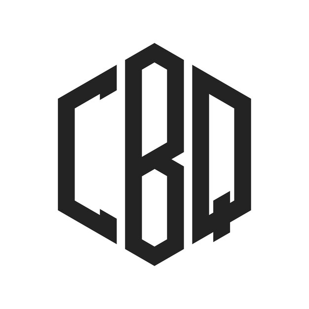 Diseño del logotipo CBQ Letra inicial CBQ Monograma Logotipo con forma de hexágono