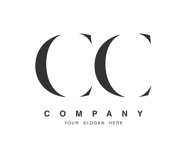 Diseño del logotipo CC Letra inicial c y c estilo de fuente serif Nombre de empresa clásico creativo tipografía Logotipo o identidad de moda