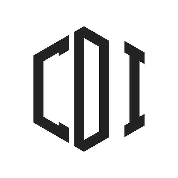 Diseño del logotipo de CDI Letra inicial Monograma de CDI Logotipo con forma de hexágono