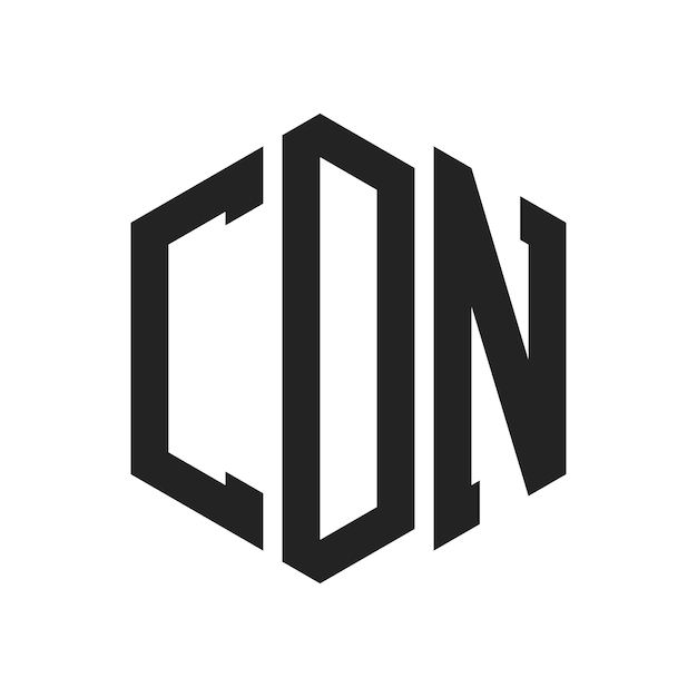Diseño del logotipo de CDN Letra inicial Logotipo del monograma de CDN con forma de hexágono