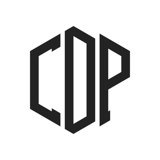Diseño del logotipo CDP Letra inicial CDP Monograma Logotipo con forma de hexágono