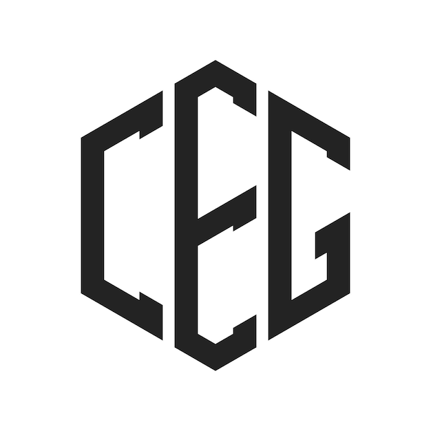 Diseño del logotipo CEG Letra inicial CEG Monograma Logotipo con forma de hexágono