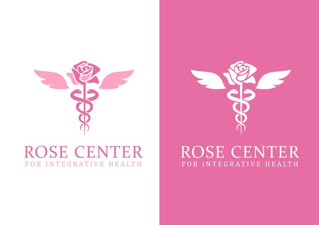 Vector diseño de logotipo del centro de salud rose.