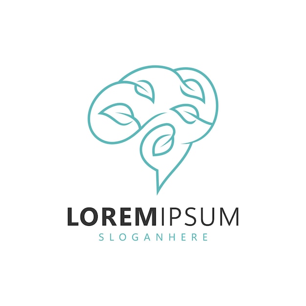 Diseño de logotipo del cerebro del árbol Brainstorm idea de pensamiento inspiración del logotipo