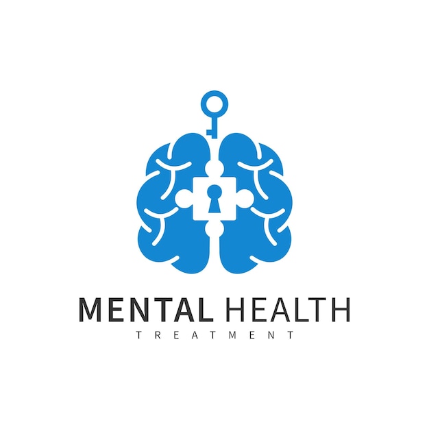 Diseño del logotipo del cerebro y el candado Brainstorm idea idea inspiración del logotipo
