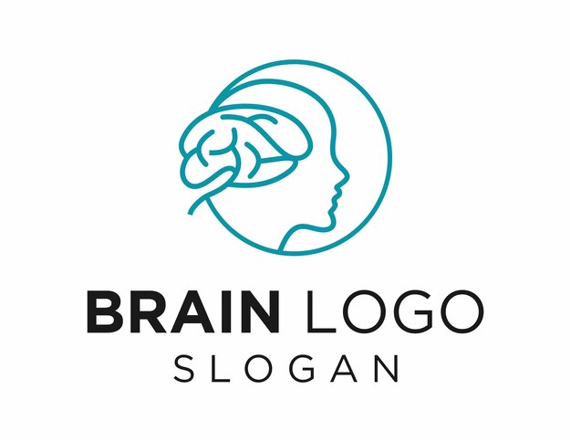Diseño del logotipo del cerebro creado utilizando la aplicación Corel Draw 2018 con un fondo blanco