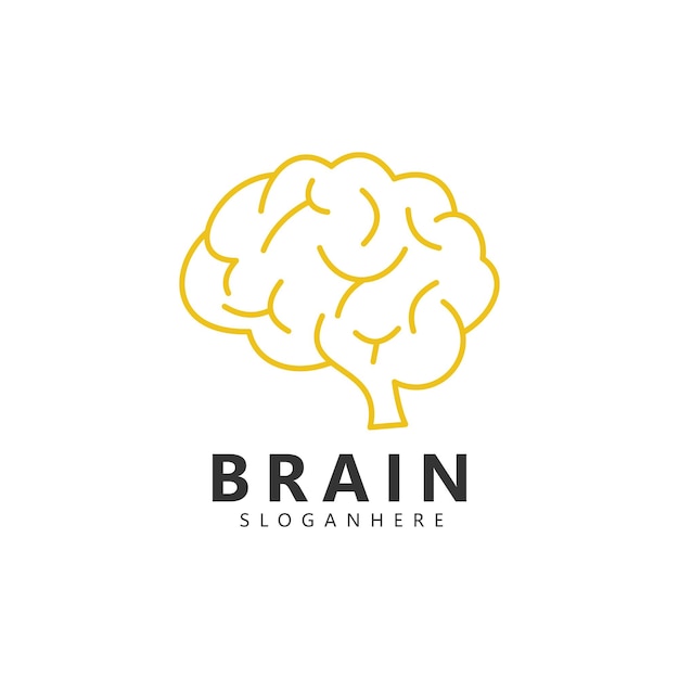 Diseño de logotipo del cerebro Tormenta de ideas de pensamiento inspiración del logotipo