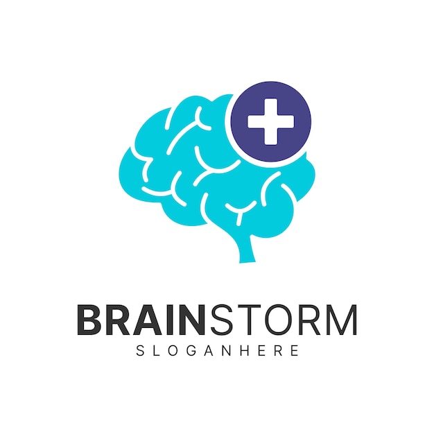 Diseño de logotipo del cerebro Tormenta de ideas de pensamiento inspiración del logotipo