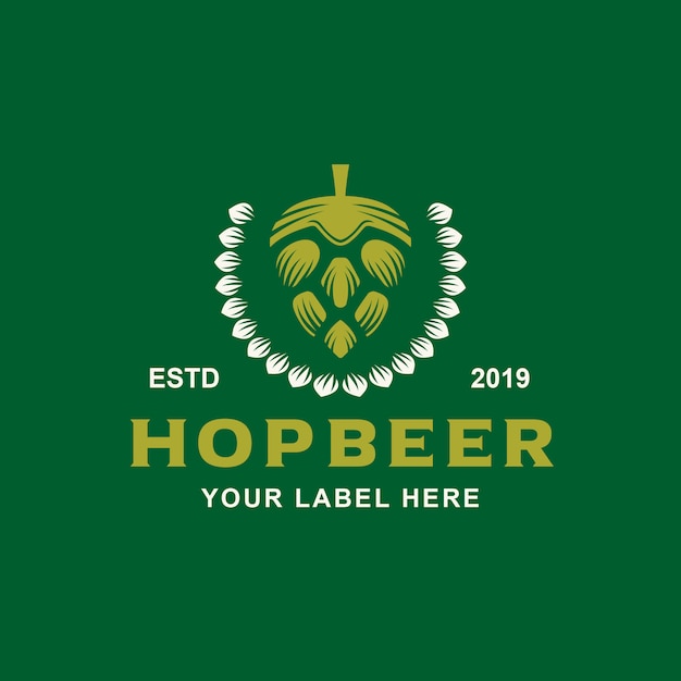 Diseño de logotipo de cerveza hop