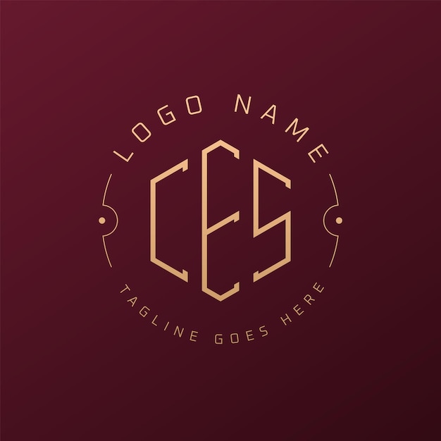 Diseño de logotipo de CES de lujo Cartas elegantes Logotipo de monograma de CES Poligono minimalista Template de diseño de logotipo CES